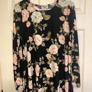 Show Me Your MuMu Black Floral Longsleeve Dress